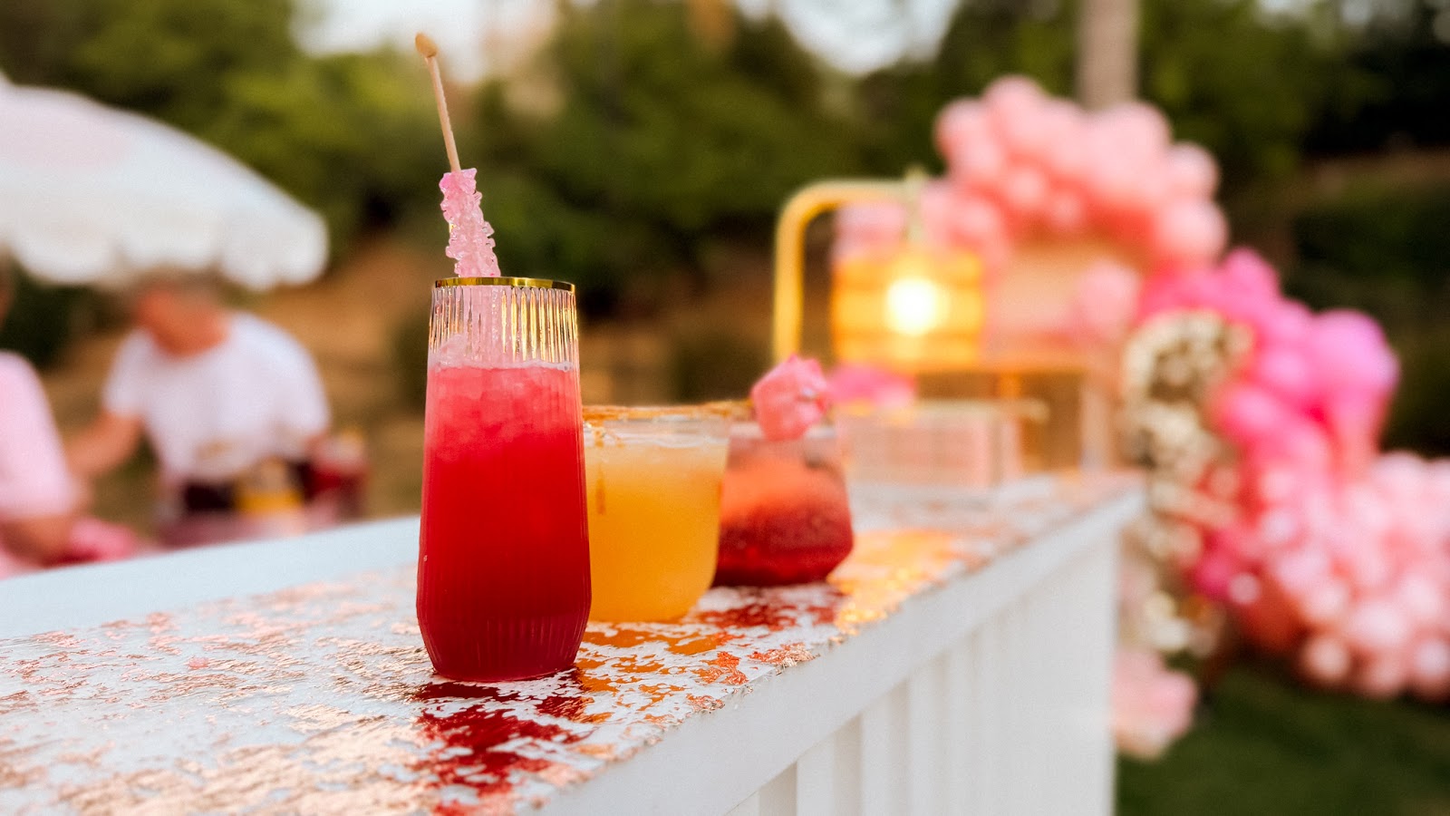 Colorful drinks on the bar
